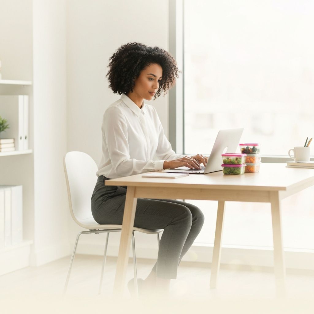 Person planning meals at work desk