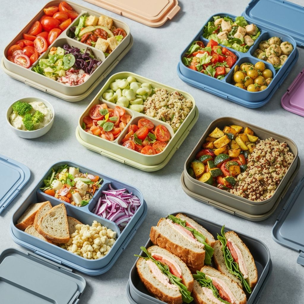 Lunch boxes with organized meals