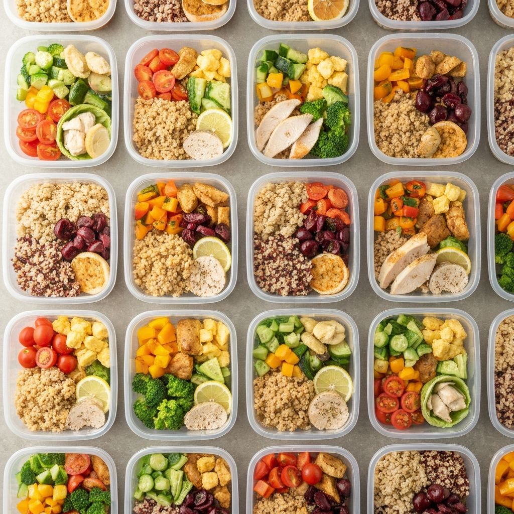 Meal preparation containers organized